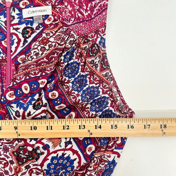 Calvin Klein Faux Wrap V-Neck Floral Maxi Dress Sz 4 Boho - Picture 9 of 9